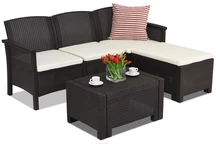 Conjunto de muebles de salón en ratán sintético Venezia Relax Bica marrón