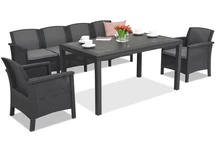 Conjunto de muebles en technorattan Venezia Apetito Max 6 antracita Bica