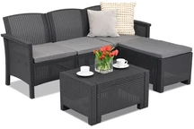 Conjunto de muebles lounge en ratán sintético Venezia Relax antracita Bica