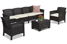 Conjunto de sofás de ratán sintético Venezia Coffee 6 Max Bica marrón