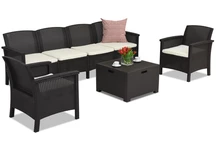 Conjunto de sofás en ratán sintético Venezia Coffee Box Max 6 Bica marrón