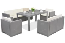 Conjunto jardín poliratán Colorado Apetito 7 Bica gris