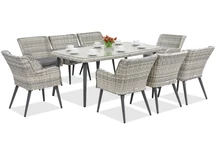 Exclusivo juego de comedor Córdoba de technoratán para 8 personas de Garden Point bianco