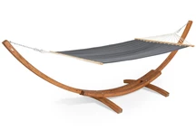 Hamaca con soporte de madera Kiwi Garden Point gris