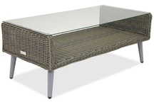 Mesa de centro en technorattan Bilbao Garden Point gris