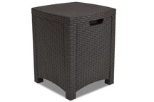 Mesa technorattan con arcón Lido Storage marrón Bica