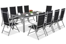 Mobiliario de exterior en aluminio con mesa grande Polywood Verona para 10 personas Garden Point