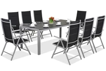 Mobiliario de exterior en aluminio con mesa grande Polywood Verona para 8 personas Garden Point