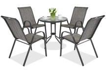 Mueble de jardín Modena de metal para 4 personas con mesita Garden Point gris