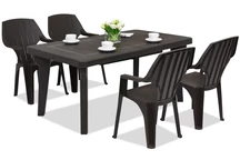 Muebles de jardín Bergen/Alta para 4 personas Bica marrón