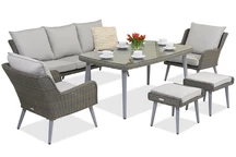 Muebles de jardín Bilbao Apetito 5 + 2 puff Garden Point gris