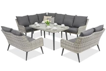 Muebles de jardín Bilbao Comida 9 Garden Point blanco