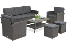  Muebles de jardín Coffee 5 + 2 pufs Garden Point antracita