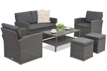 Muebles de jardín Monaco Coffee 4 + 2 pufs Garden Point antracita