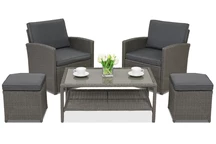 Muebles de jardín Monaco Terrace + 2 pufs Garden Point antracita