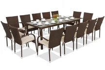 Muebles de jardín de ratán Milan para 14 personas con una gran mesa Garden Point