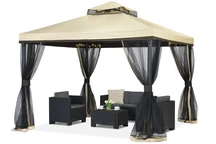 Pabellón de jardín crema con mosquitera Valencia 3x3 m Garden Point