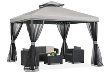 Pabellón jardín gris con mosquitera Valencia 3x3 m Garden Point