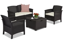 Set rattan Venezia Coffee Box 4 marrones Bica con arcón