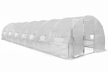 Túnel de film con armazón metálico 3x10m Garden Point blanco con puertas
