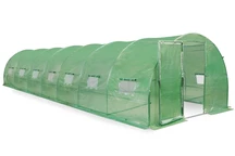 Túnel de film con armazón metálico 3x10m Garden Point verde con puertas