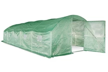 Túnel de film con armazón metálico 4x8m Garden Point verde con puertas