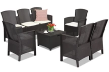 Un conjunto de muebles de ratán para el jardín Lido Coffee Box 7 brown Bica
