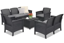 Un conjunto de muebles de ratán para el jardín Venezia Coffee Box 7 antracita Bica