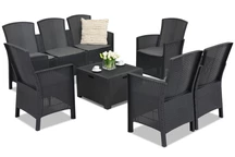 Un conjunto de muebles de technorattan para el jardín Lido Coffee Box 7 antracita Bica