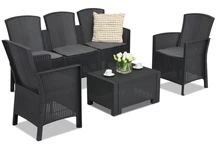 Conjunto de muebles en technorattan con sofá de 3 plazas Lido Coffee 5 antracita Bica