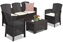 Conjunto de muebles de ratán con sofá de 3 plazas Lido Coffee 5 marrón Bica