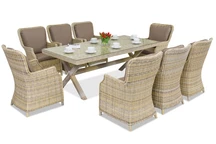 Conjunto de comedor de technoratán Londres para 8 personas Garden Point beige
