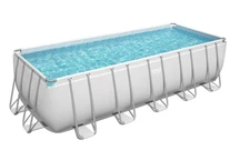 Gran rejilla para piscina con cobertor, bomba y escalera Power Steel 640 x 274 x 132 cm Bestway 5611Z