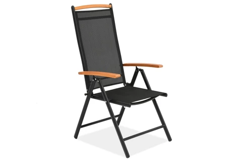 Mueble de jardín Verona polywood aluminio con mesa Wood grande para 12 personas Garden Point negro