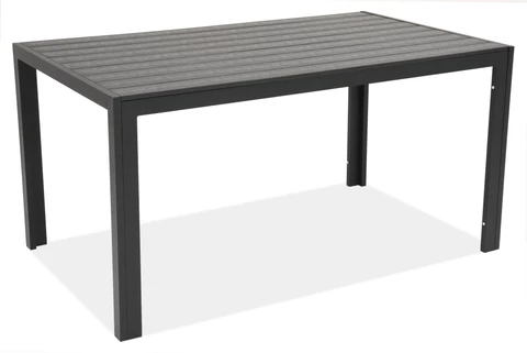 Mueble de jardín Verona polywood aluminio con mesa Wood grande para 12 personas Garden Point negro