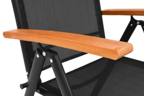 Mueble de jardín Verona polywood aluminio con mesa Wood grande para 12 personas Garden Point negro