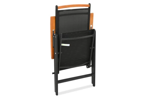 Mueble de jardín Verona polywood aluminio con mesa Wood grande para 12 personas Garden Point negro