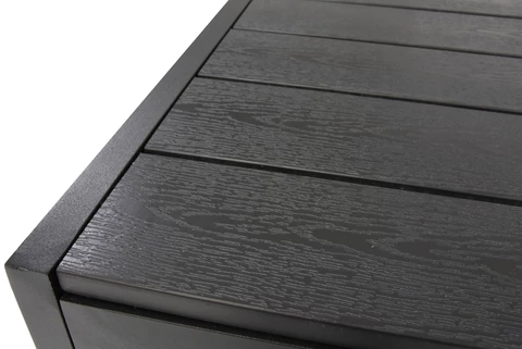 Mueble de jardín Verona polywood aluminio con mesa Wood grande para 12 personas Garden Point negro