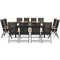 Mueble de jardín Verona polywood aluminio con mesa Wood grande para 12 personas Garden Point negro