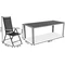 Mueble de jardín Verona polywood aluminio con mesa Wood grande para 12 personas Garden Point negro