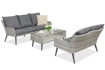 Mueble jardín Bilbao Coffee con mesita para 5 Garden Point blanco