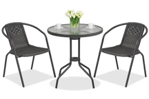 Muebles de jardín de metal Módena/Bérgamo para 2 plazas con mesa pequeña Garden Point antracita