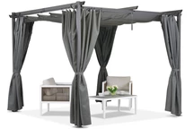 Pérgola exterior antracita con cortinas La Palma 3x3 Garden Point