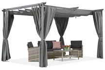 Pérgola exterior con cortinas antracita 3x4 Garden Point La Palma