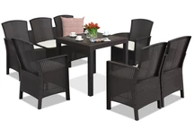 Conjunto de mueble en technorattan Lido Dallas Apetito 7 marrón Bica