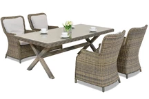 Vajilla de mimbre Garden Point cappuccino London para 4 personas