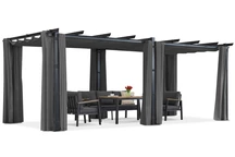 Barbados pérgola de terraza 3x6 m con cortinas Garden Point antracita