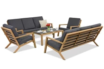 Braga Wood Coffee 8 Garden Point conjunto de muebles de lujo technorattan