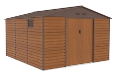 Casa de herramientas metálica Malmo 3,4 x 3,9 m Tienda Boss marrón