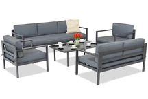 Conjunto de muebles de jardín Garden Point Porto Coffee 7 antracita